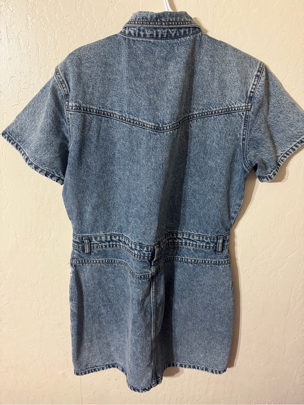 Classic Denim Women’s  One-Piece Dress - Blue - Picture 4 of 4